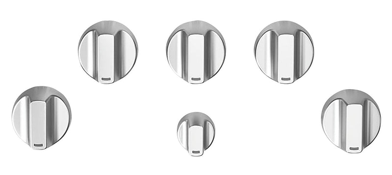 Café 5-Piece Gas Cooktop Brushed Stainless Steel Knobs - CXCG1K0PMSS|Boutons acier inoxydable brossé pour surface de cuisson à gaz 5 pièces Café - CXCG1K0PMSS|CXCG1KSS