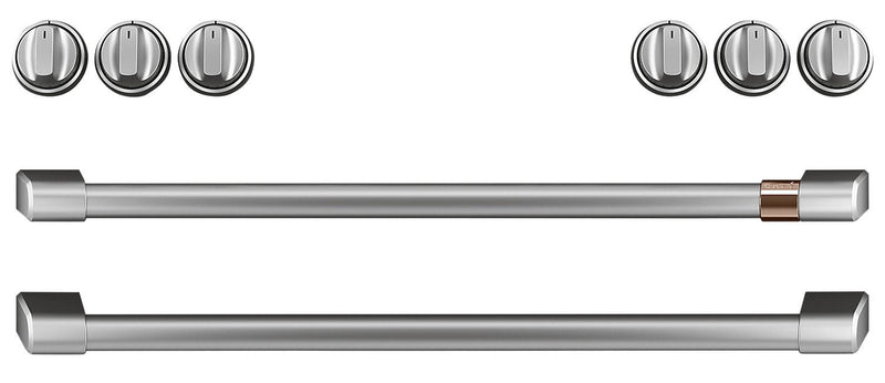 Café Gas Range Brushed Stainless Steel Knobs and Handles Set - CXFCGHKPMSS|Ensemble de poignées et de boutons acier inoxydable brossé pour cuisinière à gaz Café – CXFCGHKPMSS|CXFCGHSS