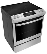 GE 5.3 Cu. Ft. Self-Clean Convection Slide-In Electric Range – JCS830SMSS|Cuisinière électrique encastrée autonettoyante GE de 5,3 pi³ à convection – JCS830SMSS|JCS830SS
