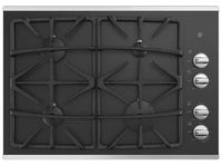 GE 30" Built-In Gas On Glass Deep-Recessed Stainless Steel Cooktop – JGP5530SLSS|Surface de cuisson à gaz sur vitrocéramique profondément encastrée GE de 30 po – JGP5530SLSS|JGP5530S