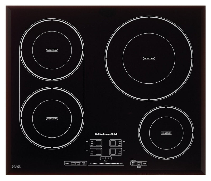 KitchenAid 24" Four Element Induction Cooktop - KCIG704FBL|Surface de cuisson à induction KitchenAid de 24 po à quatre éléments - KCIG704FBL|KCIG704F