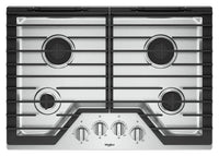 Whirlpool 30" Gas Cooktop with EZ-2-Lift™ Hinged Cast-Iron Grates - WCG55US0HS|Surface de cuisson à gaz Whirlpool 30 po avec grille en fonte à charnières EZ-2-LiftMC - WCG55US0HS|WCG55U0S