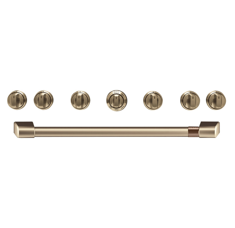 Café Handle and Knob Set for 36" Range in Brushed Bronze - CXPR6HKPMBZ | Ensemble de poignées et de boutons Café bronze brossé pour cuisinière de 36 po - CXPR6HKPMBZ | CXPR6HBZ