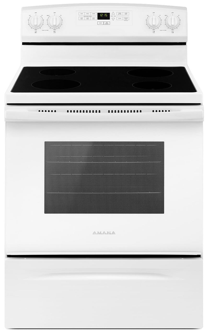 Amana 4.8 Cu. Ft. Freestanding Electric Range – YAER6303MFW|Cuisinière électrique amovible Amana de 4,8 pi³ – YAER6303MFW|YAER630W