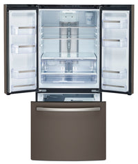 GE Profile 24.5 Cu. Ft. French-Door Refrigerator with Space-saving Icemaker – PNE25NMLKES|Réfrigérateur GE Profile de 24,5 pi³ à portes françaises avec machine à glaçons– PNE25NMLKES|PNE25KES