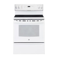 GE 5.0 Cubic Foot Freestanding Electric Self-Cleaning Range – JCB630DKWW|Cuisinière électrique amovible autonettoyante GE de 5,0 pi³ – JCB630SKWW|JCB630KW