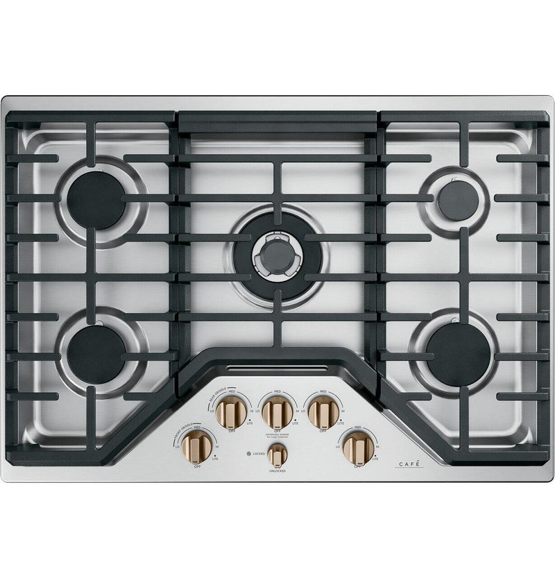Café 30" Built-In 5-Burner Gas Cooktop - CGP95303MS2|Surface de cuisson à gaz encastrée Café de 30 po à 5 brûleurs - CGP95303MS2|CGP9530M