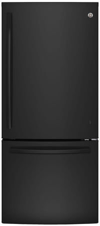 GE 20.9 Cu. Ft. Bottom-Freezer Refrigerator – GBE21AGKBB|Réfrigérateur GE de 20,9 pi³ à congélateur inférieur – GBE21AGKBB|GBE21AKB
