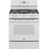 GE 5.0 Cu. Ft. Freestanding Gas Range with Self-Clean - JCGB660DPWW | Cuisinière à gaz amovible GE de 5,0 pi3 avec autonettoyage – JCGB660DPWW | JCGB66PW