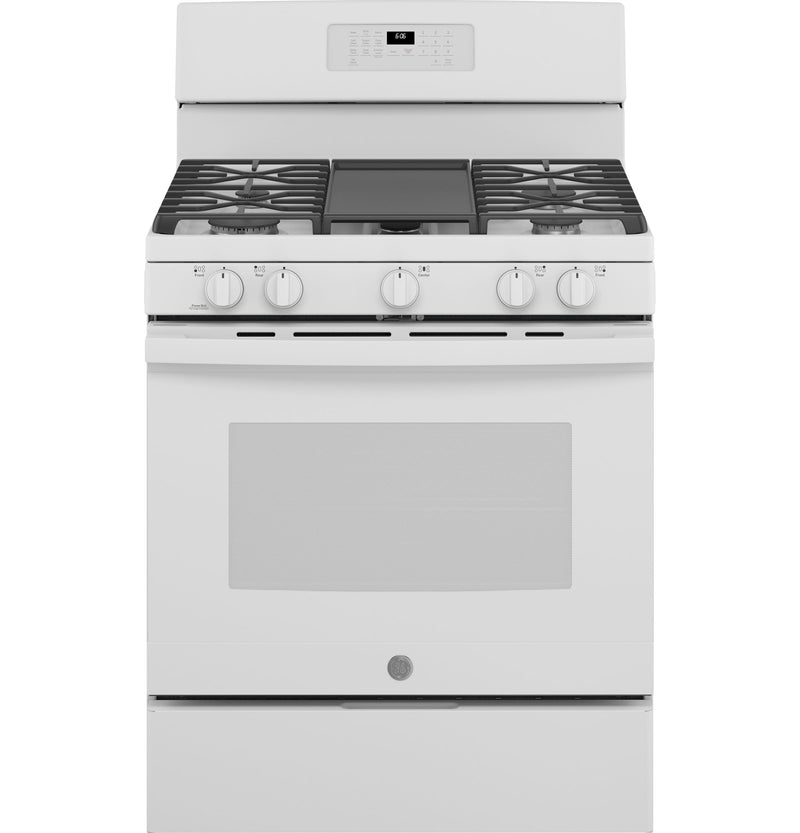 GE 5.0 Cu. Ft. Freestanding Gas Range with Self-Clean - JCGB660DPWW | Cuisinière à gaz amovible GE de 5,0 pi3 avec autonettoyage – JCGB660DPWW | JCGB66PW