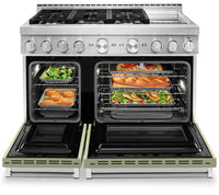 KitchenAid 48" Smart Commercial-Style Gas Range with Griddle - KFGC558JAV|Cuisinière à gaz intelligente KitchenAid 48 po de style commercial, plaque chauffante - KFGC558JAV|KFGC558V