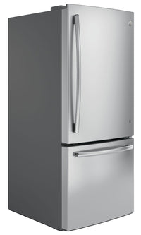 GE 20.9 Cu. Ft. Bottom-Freezer Refrigerator – GBE21ASKSS|Réfrigérateur GE de 20,9 pi³ à congélateur inférieur – GBE21ASKSS|GBE21AKS