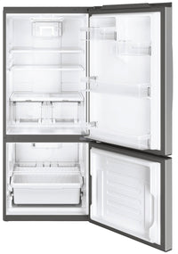 GE 20.9 Cu. Ft. Bottom-Freezer Refrigerator – GBE21ASKSS|Réfrigérateur GE de 20,9 pi³ à congélateur inférieur – GBE21ASKSS|GBE21AKS