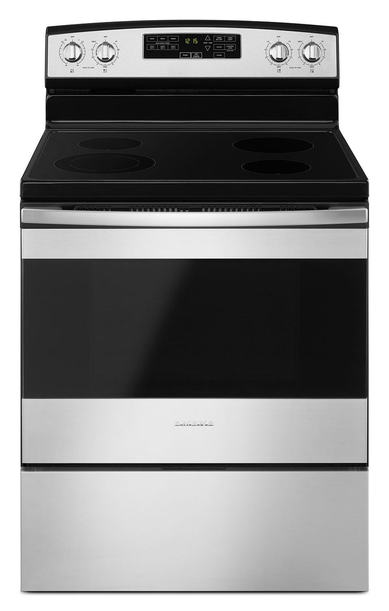 Amana 4.8 Cu. Ft. Freestanding Electric Range with Self-Clean – YAER6603SFS|Cuisinière électrique amovible Amana de 4,8 pi3 avec autonettoyage – YAER6603SFS|YAER660S
