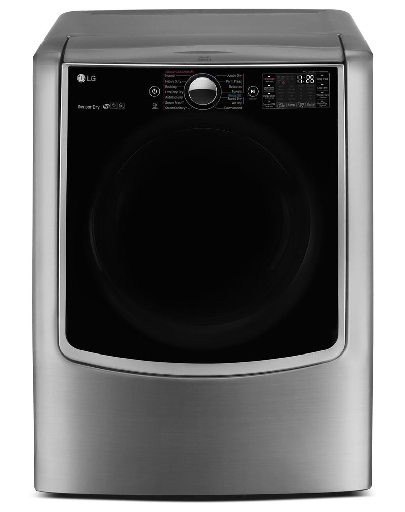 LG 9.0 Cu. Ft. Mega Capacity Electric Steam Dryer – Graphite Steel|Sécheuse électrique à la vapeur SteamDryerMC LG à énorme capacité de 9,0 pi³ - acier graphite|DLEX9000