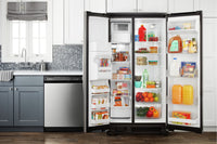 Amana 21 Cu. Ft. Side-By-Side Refrigerator with Dual Pad External Ice and Water Dispenser – ASI2175GRS|Réfrigérateur Amana de 21 pi³ à compartiments juxtaposés – ASI2175GRS|ASI227GS
