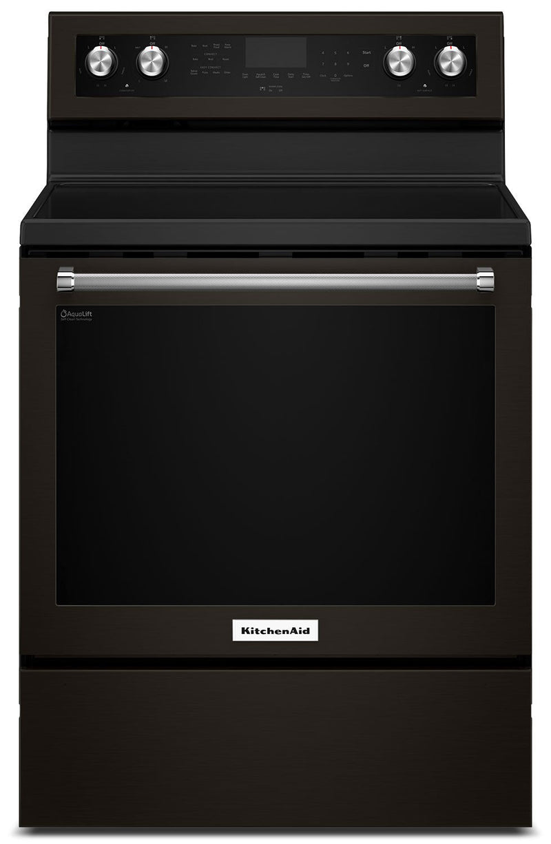 KitchenAid 6.4 Cu Ft. Five-Element Electric Convection Range - YKFEG500EBS|Cuisinière électrique KitchenAid de 6,4 pi³ à convection et à 5 éléments - YKFEG500EBS|YKFEG5BS