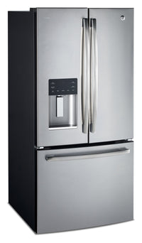 GE 23.8 Cu. Ft. French-Door Refrigerator with Space-Saving Icemaker – PFE24HSLKSS|Réfrigérateur GE de 23,8 pi³ à portes françaises avec machine à glaçons – PFE24HSLKSS|PFE24KSS