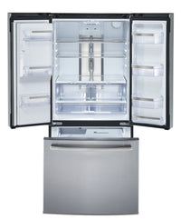 GE 23.8 Cu. Ft. French-Door Refrigerator with Space-Saving Icemaker – PFE24HSLKSS|Réfrigérateur GE de 23,8 pi³ à portes françaises avec machine à glaçons – PFE24HSLKSS|PFE24KSS