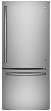 GE 20.9 Cu. Ft. Bottom-Freezer Refrigerator – GBE21ASKSS|Réfrigérateur GE de 20,9 pi³ à congélateur inférieur – GBE21ASKSS|GBE21AKS