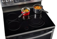 GE Profile 6.2 Cu. Ft. Freestanding Electric Range with Baking Drawer  - PCB987YMFS | Cuisinière électrique amovible GE ProfileMC de 6,2 pi3 avec tiroir de cuisson – PCB987YMFS | PCB987FS