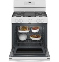 GE 5.0 Cu. Ft. Freestanding Gas Range with Self-Clean - JCGB660DPWW | Cuisinière à gaz amovible GE de 5,0 pi3 avec autonettoyage – JCGB660DPWW | JCGB66PW
