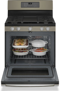 GE 5.0 Cu. Ft. Freestanding Gas Range with No-Preheat Air Fry - JCGB735EPES | 5,0 pi3 de GE Cuisinière à gaz amovible à convection avec friture à air sans préchauffage - JCGB735EPES | JCGB735E