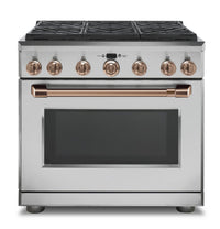 Café Handle and Knob Set for 36" Range in Brushed Copper - CXPR6HKPMCU | Ensemble de poignées et de boutons Café cuivre brossé pour cuisinière de 36 po - CXPR6HKPMCU | CXPR6HCU