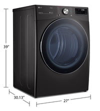 LG 7.4 Cu. Ft. Gas Dryer with AI Sensor Dry - DLGX4201B | Sécheuse à gaz LG de 7,4 pi3 avec séchage par capteur IA - DLGX4201B | DLGX4201