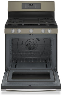 GE 5.0 Cu. Ft. Freestanding Gas Range with No-Preheat Air Fry - JCGB735EPES | 5,0 pi3 de GE Cuisinière à gaz amovible à convection avec friture à air sans préchauffage - JCGB735EPES | JCGB735E