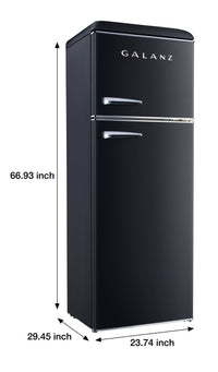 Galanz 12 Cu. Ft. Top-Freezer Retro Refrigerator GLR12TBKEFR | Réfrigérateur rétro Galanz de 12 pi3 à congélateur supérieur - GLR12TBKEFR | GLR12TBK