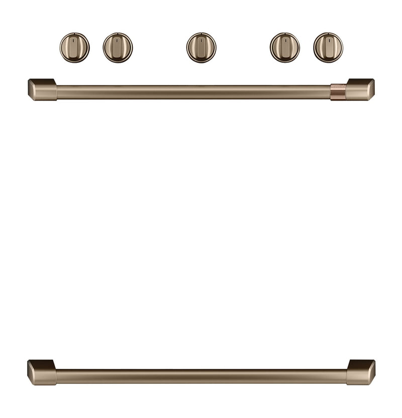 Café Knob and Handle Kit for Freestanding Range in Brushed Bronze - CXFSGHKPMBZ | Trousse de poignées et boutons Café bronze brossé pour cuisinière amovible - CXFSGHKPMBZ | CXFSGHBZ