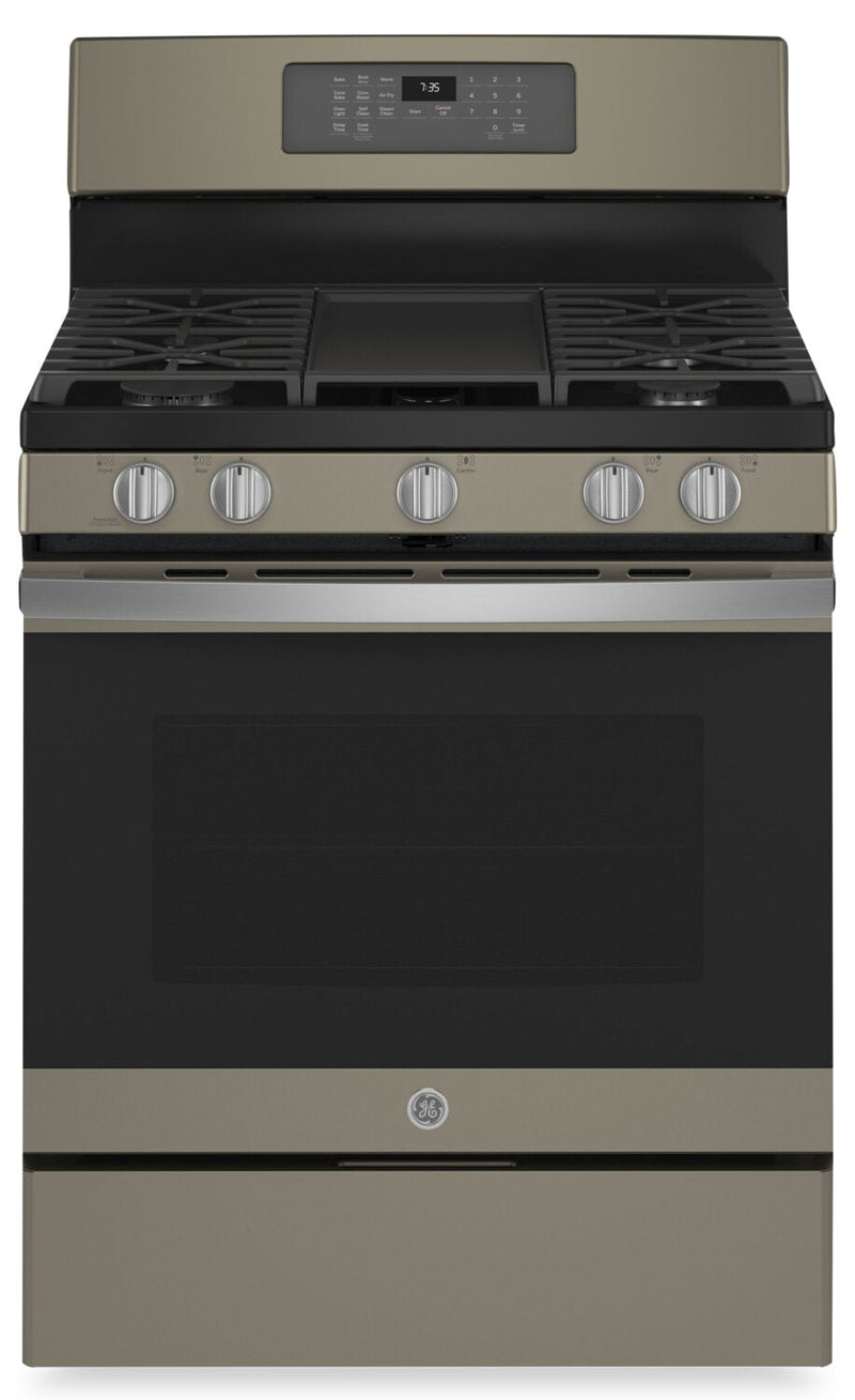 GE 5.0 Cu. Ft. Freestanding Gas Range with No-Preheat Air Fry - JCGB735EPES | 5,0 pi3 de GE Cuisinière à gaz amovible à convection avec friture à air sans préchauffage - JCGB735EPES | JCGB735E