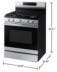 Samsung 6.0 Cu. Ft. Freestanding Gas Range with Fan Convection - NX60A6511SS/AA | Cuisinière à gaz amovible Samsung de 6,0 pi3 avec convection par ventilateur – NX60A6511SS/AA | NX60A65S