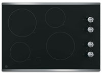 GE 30" Electric Cooktop with Built-In Knob-Control - Stainless Steel|Surface de cuisson électrique GE de 30 po avec boutons de commande intégrés - acier inoxydable|JP3030JS