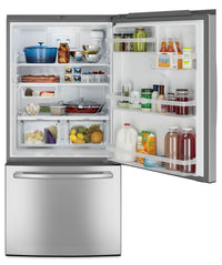 GE 24.9 Cu. Ft. Bottom-Mount Refrigerator – GDE25ESKSS|Réfrigérateur GE de 24,9 pi³ à congélateur inférieur – GDE25ESKSS|GDE25ESS